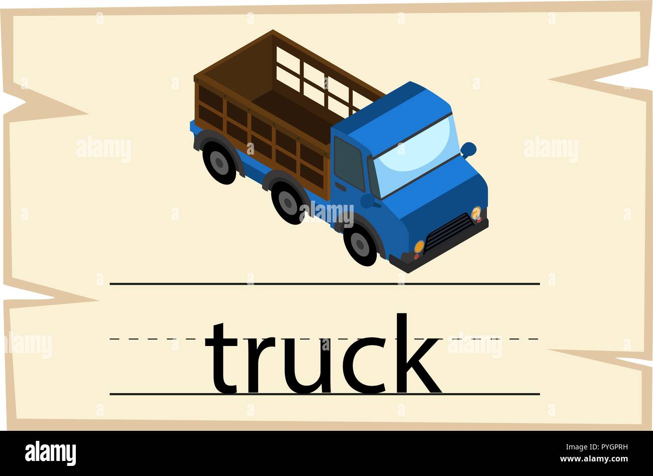 Flashcard design for word truck illustration Stock Vector Image & Art