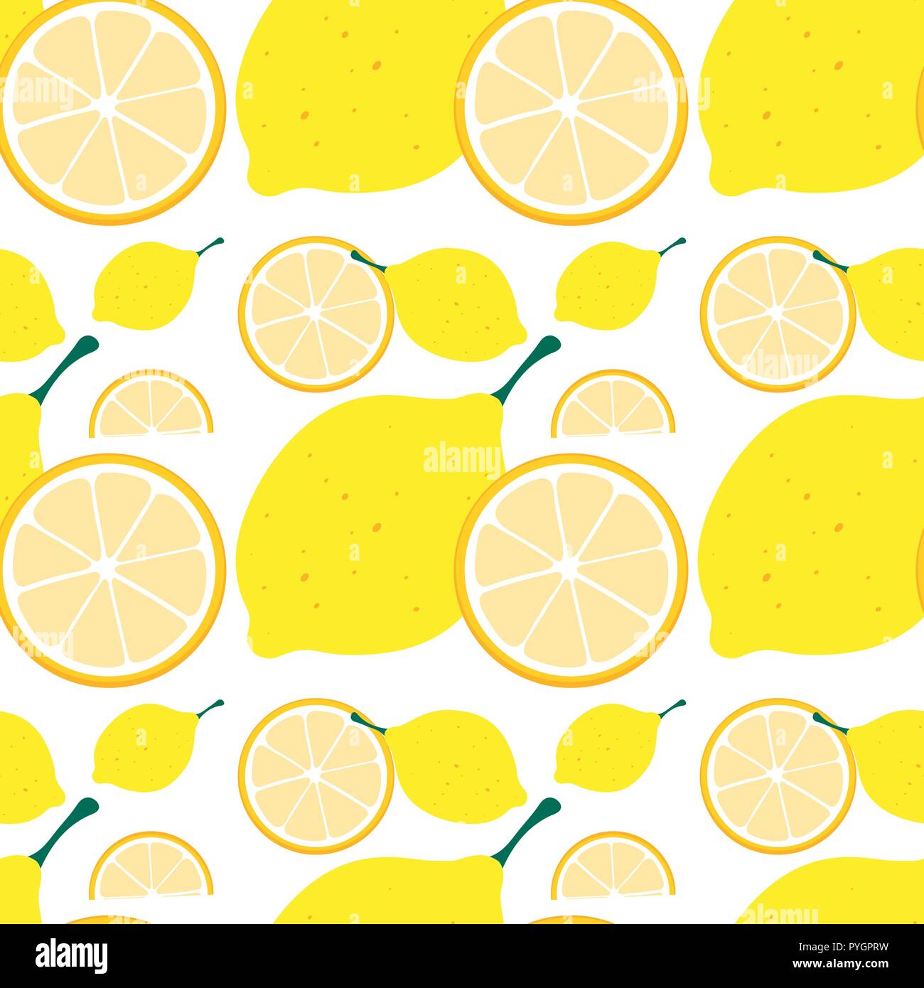Seamless background with yellow lemon illustration Stock Vector Image ...