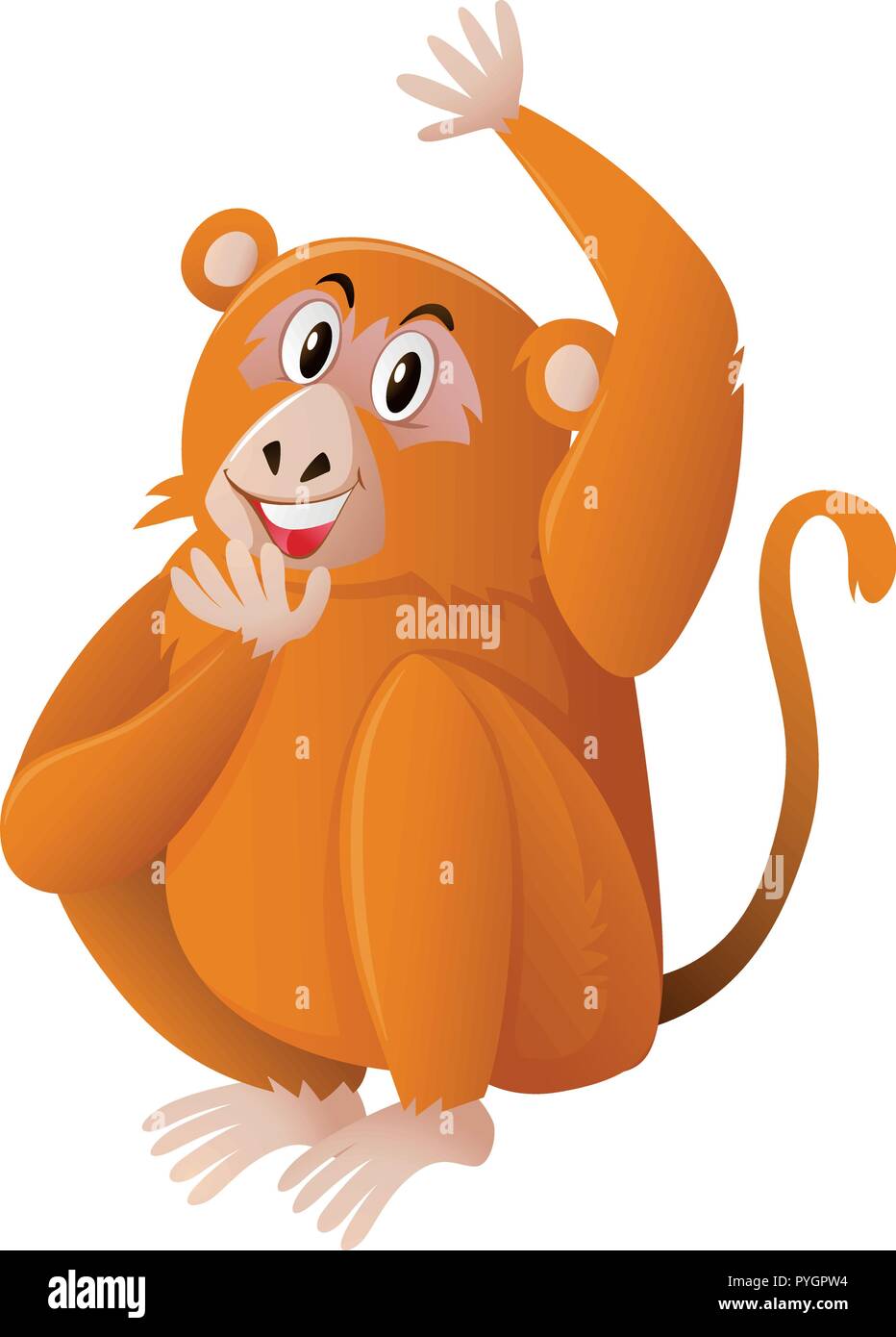 Wild monkey on white background illustration Stock Vector Image & Art ...