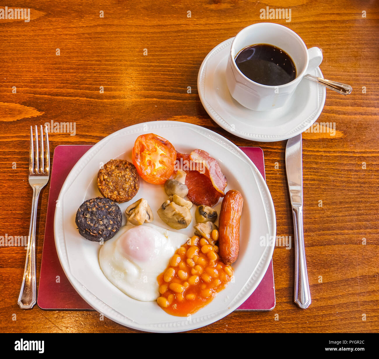 Irish breakfast black pudding white hires stock photography and images