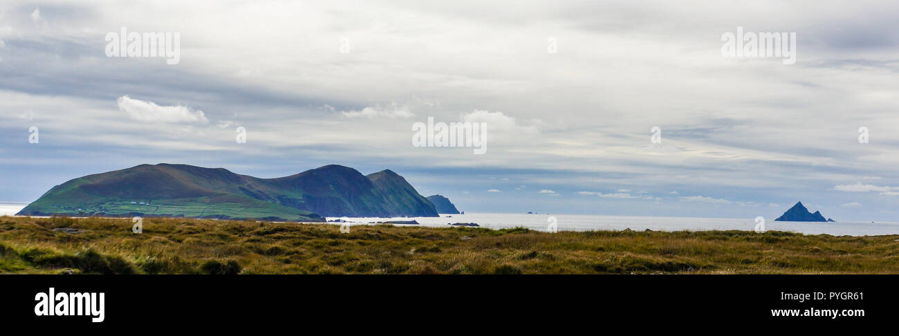 Blasket Islands along the Irish coast on the Dingle Peninsula , Kerry, Ireland Stock Photo