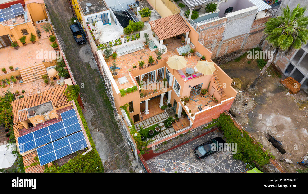 An upscale airbnb villa in San Miguel de Allende, Mexico Stock Photo