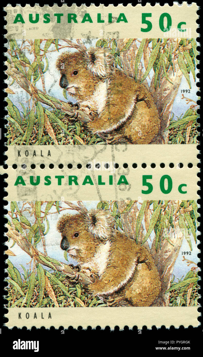 Postmarked stamps from Australia in the Endangered Species series issued in 1992 Stock Photo