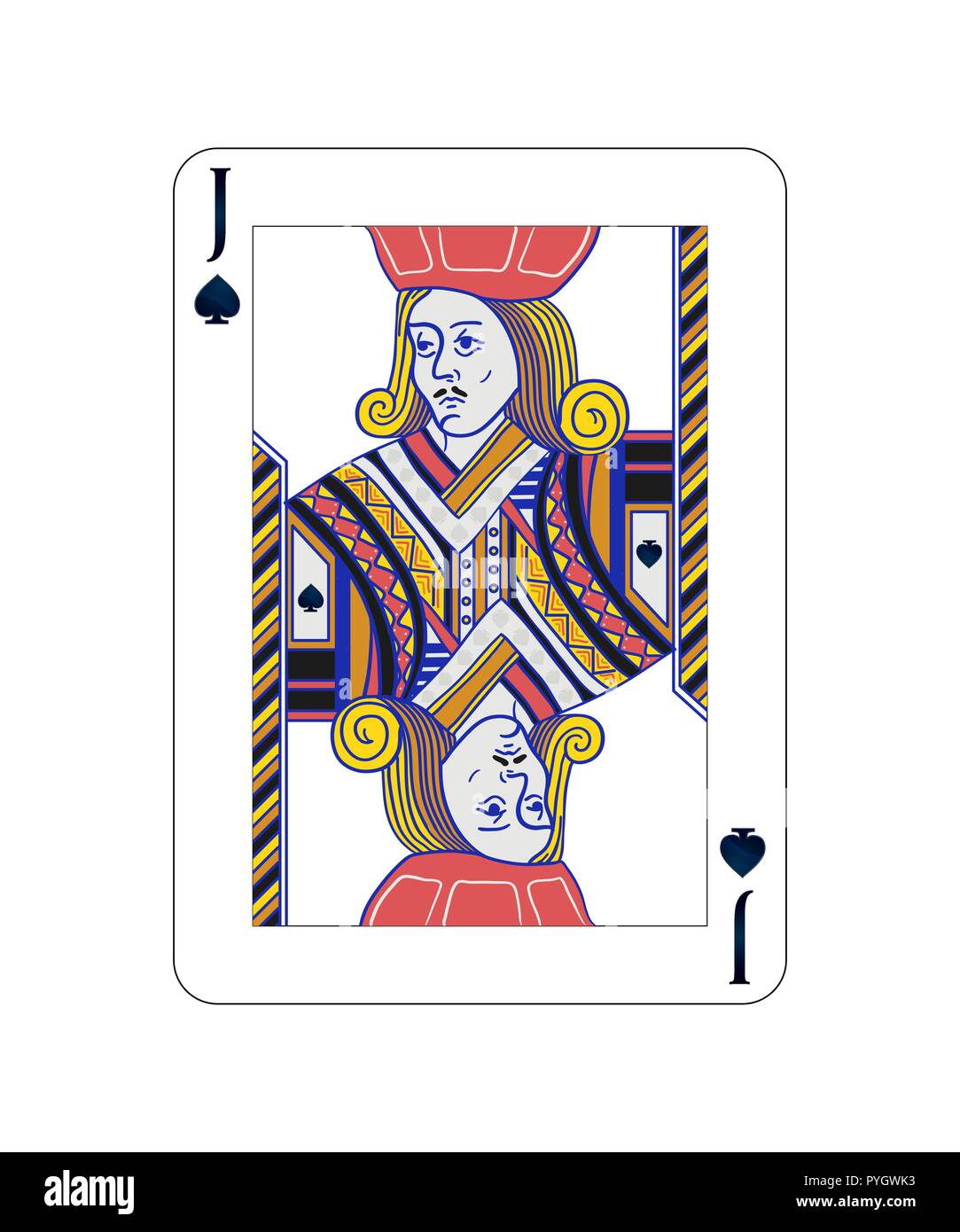 Jack of spades playing card with on white Stock Vector Image & Art Alamy