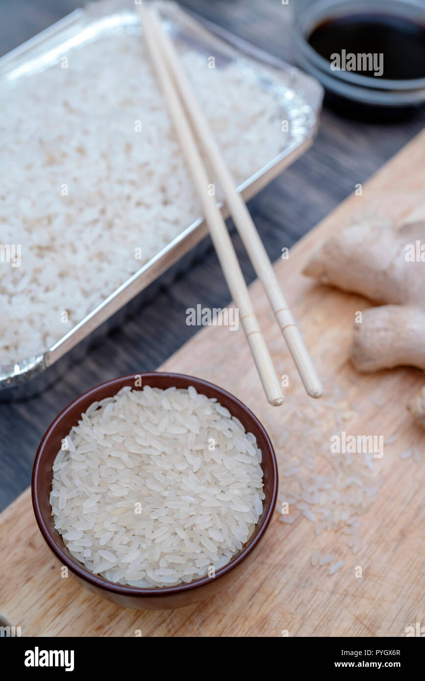 Asian food white rice hi-res stock photography and images - Alamy