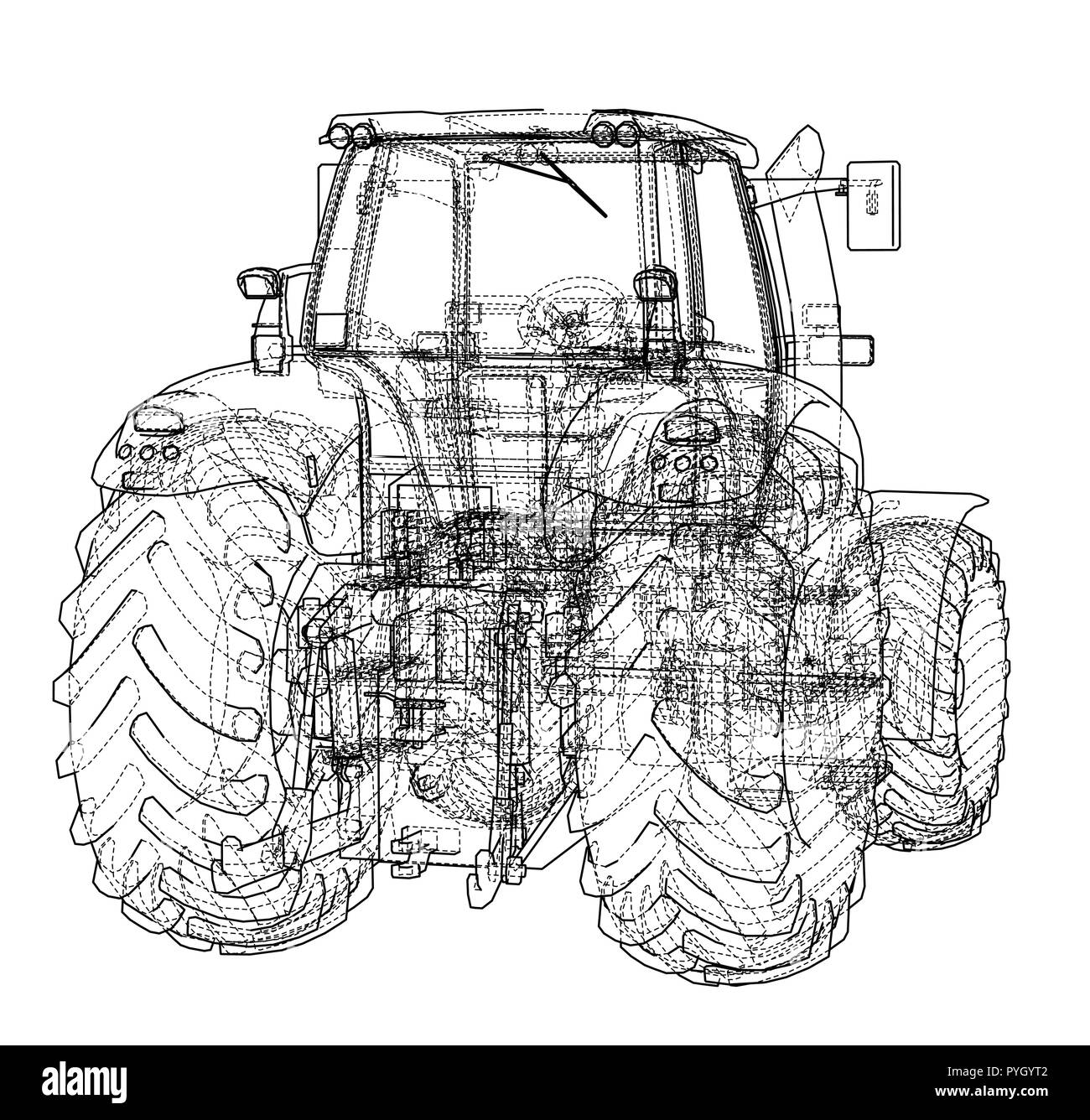 Farm Tractor Concept. Vector Stock Vector
