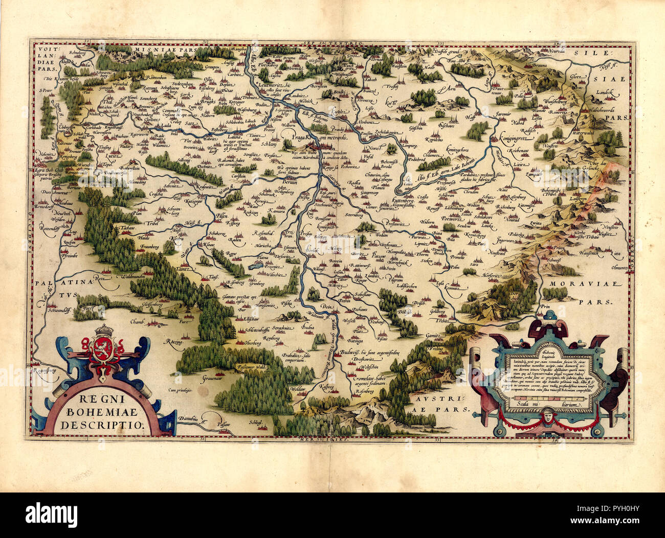 Bohemia On World Map Abraham Ortelius - First World Atlas Ca. 1570 - Bohemia Stock Photo - Alamy
