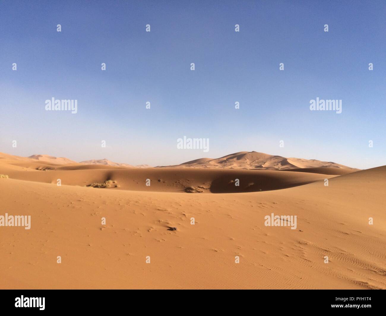 Sahara sand dunes, Morocco desert Stock Photo