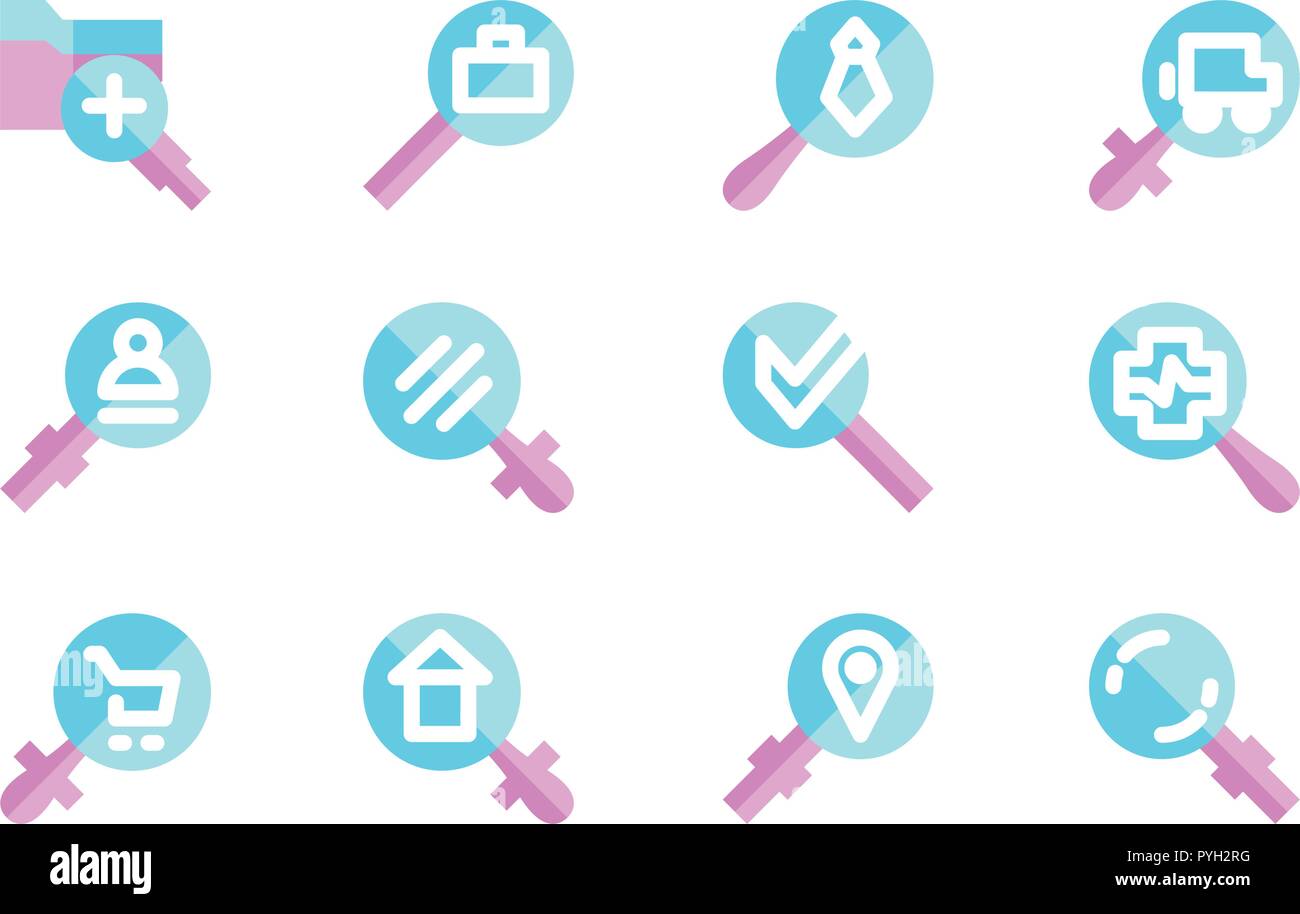 Search Icon Template Set Vector Sign Design Stock Vector