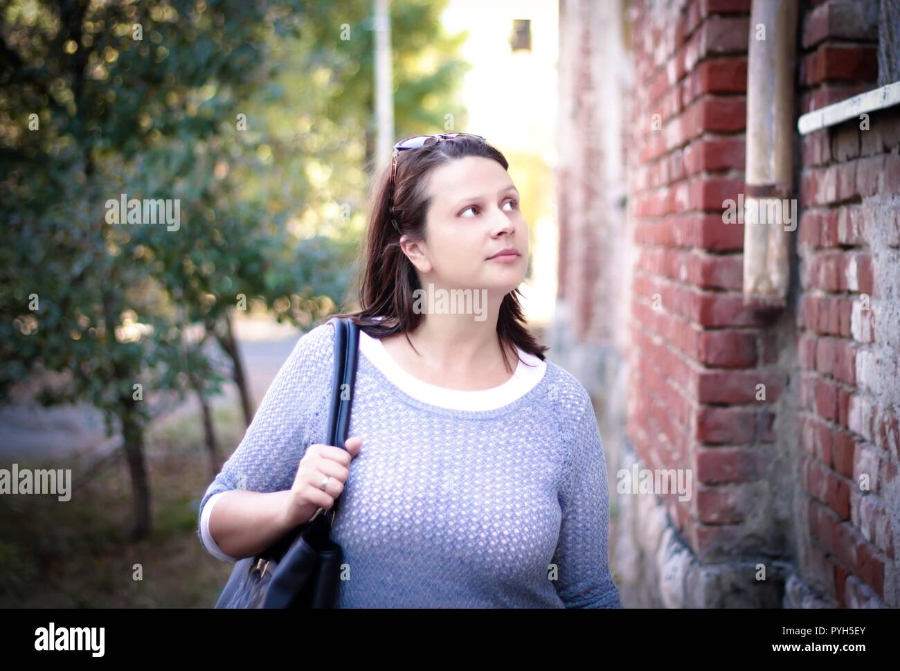 Woman enjoying outdoors Stock Photo