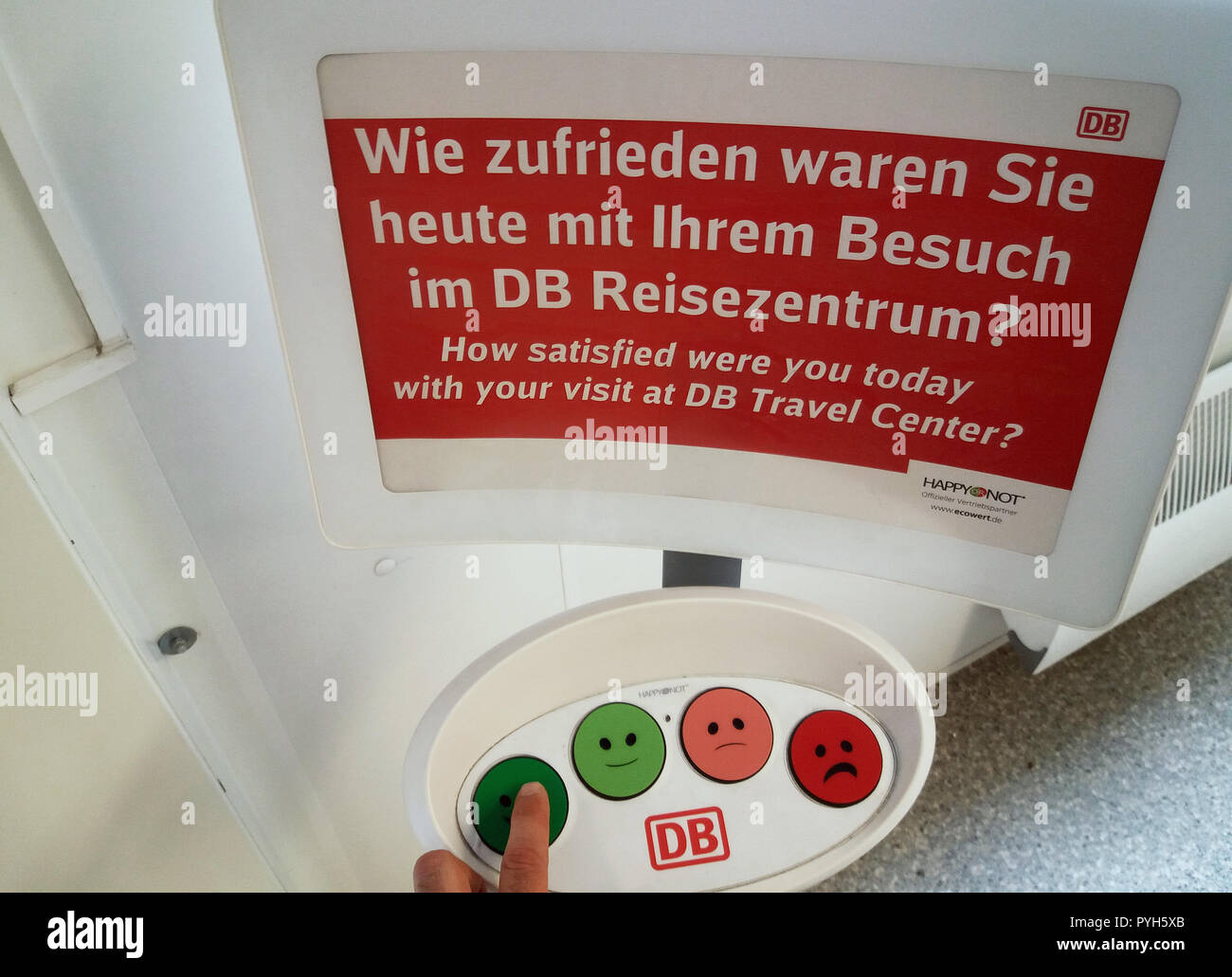 Berlin, Germany - Apparatus for customer satisfaction survey, Deutsche Bahn AG Stock Photo