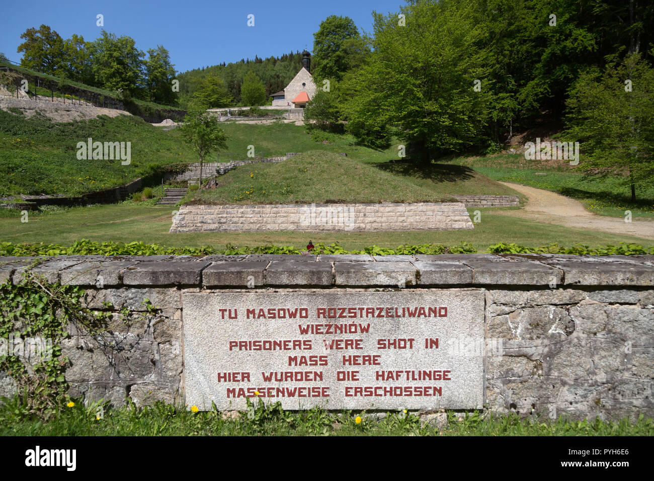 Bavaria, Germany - concentration camp memorial Flossenbuerg, 'Valley of Death' with the pyramid of ashes Stock Photo