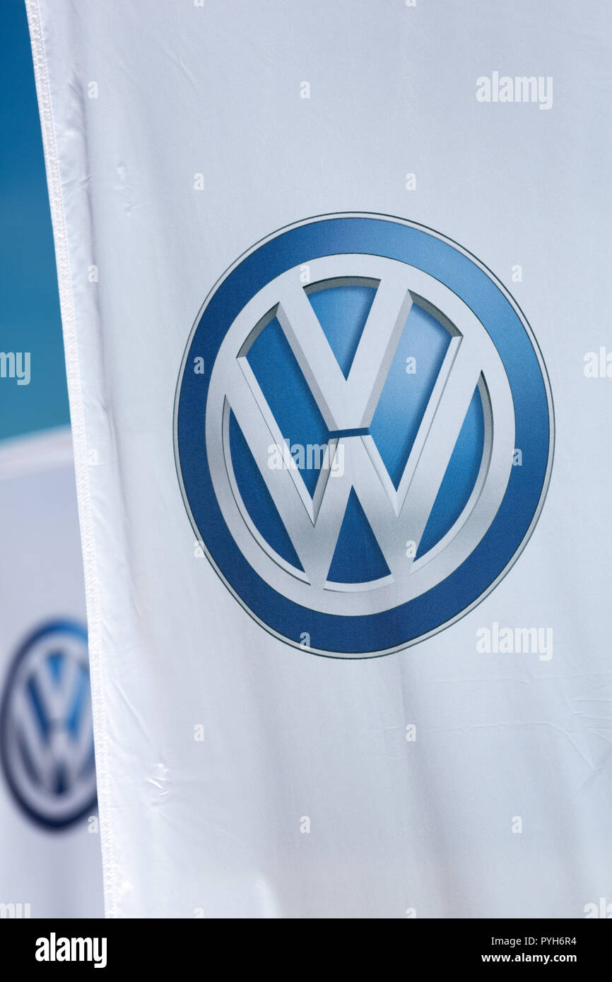 Poland, VW logos at Volkswagen Poznan Stock Photo