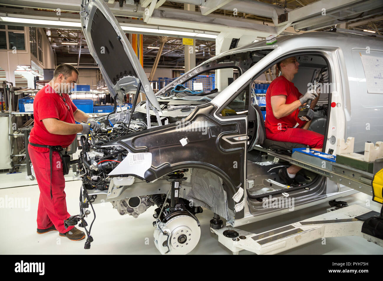 Poland, assembly at Volkswagen Poznan (VW commercial vehicles, Caddy and T6) Stock Photo