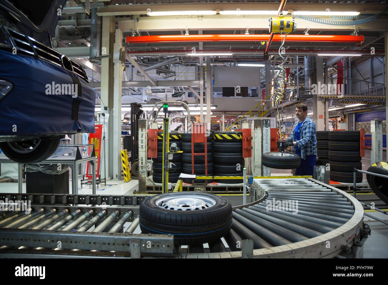 Poland, assembly at Volkswagen Poznan (VW commercial vehicles, Caddy and T6) Stock Photo