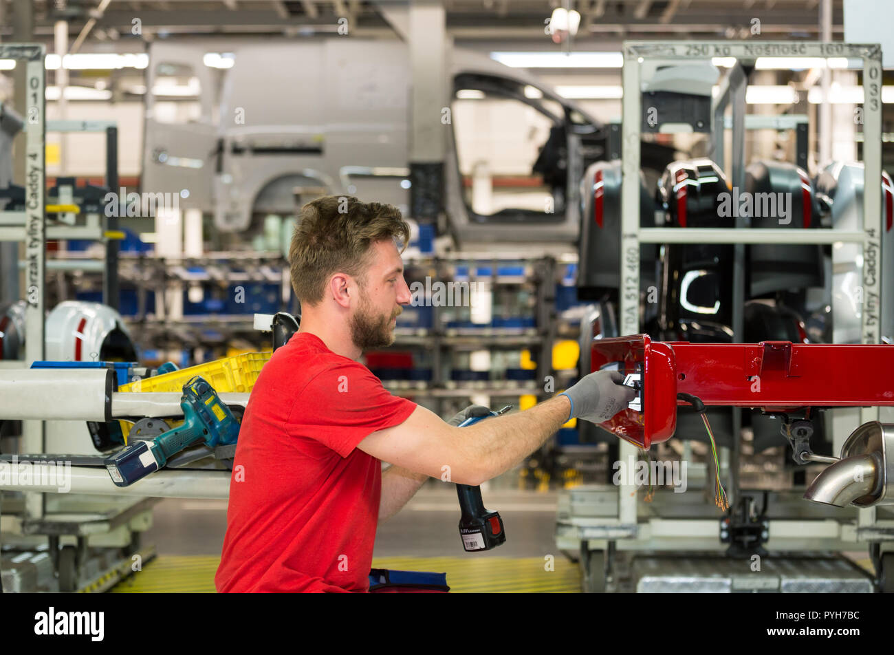 Poland, assembly at Volkswagen Poznan (VW commercial vehicles, Caddy and T6) Stock Photo