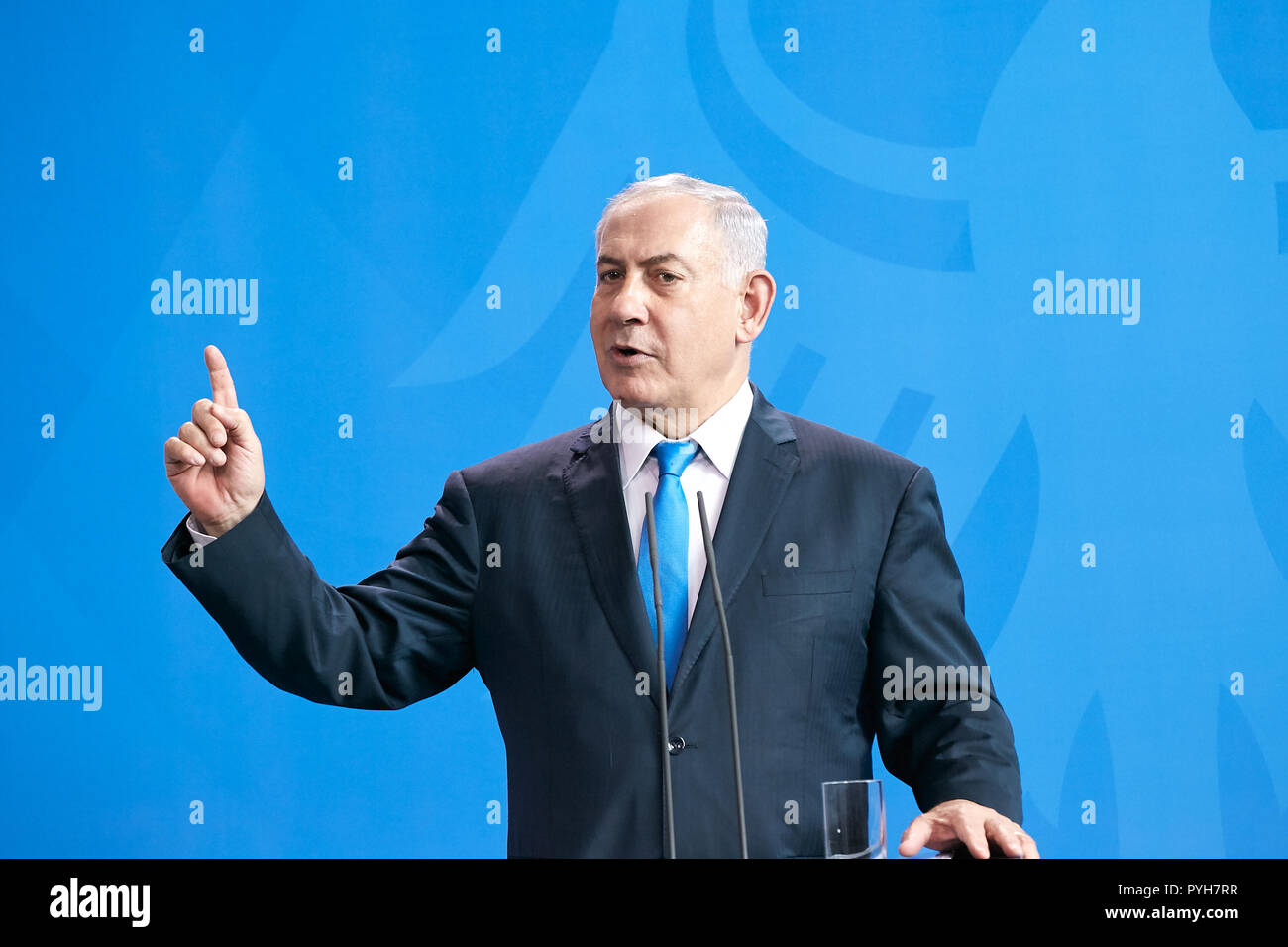 Berlin, Germany - State Premier of Israel Benjamin Netanyahu. Stock Photo