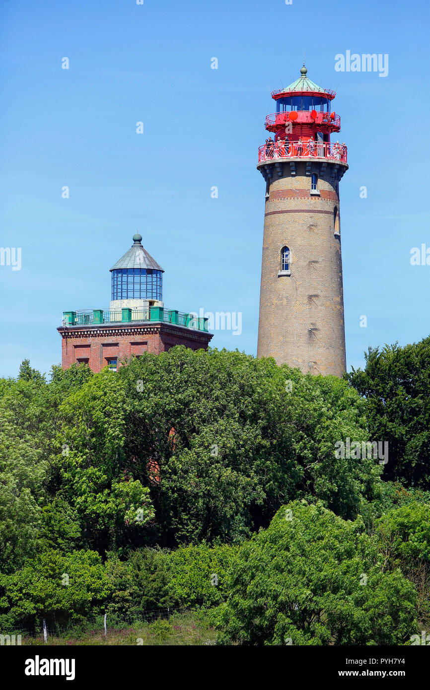 New lighthouse and Schinkel tower at Cape Arkona on the island Ruegen Stock Photo