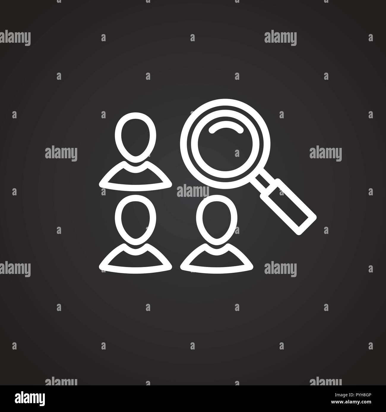 Human resources thin line on black background Stock Vector Image & Art ...