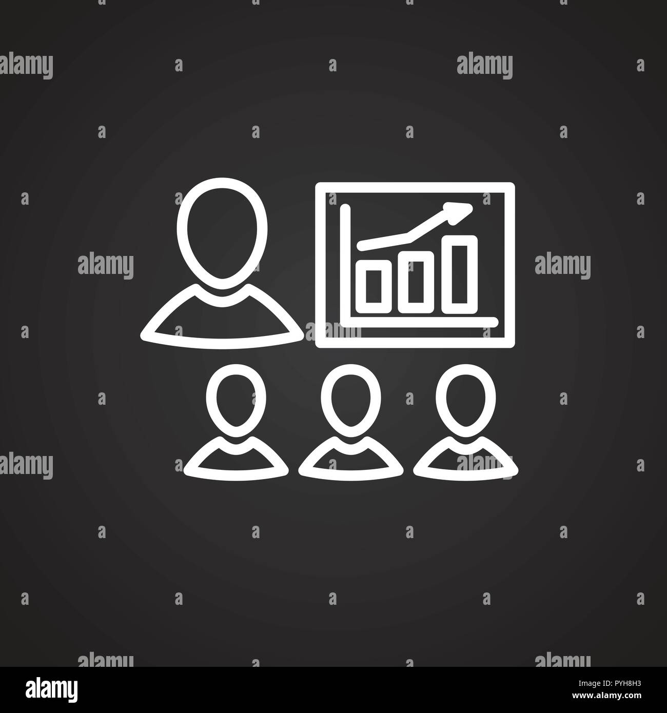 Business meeting presentation thin line on black background Stock ...