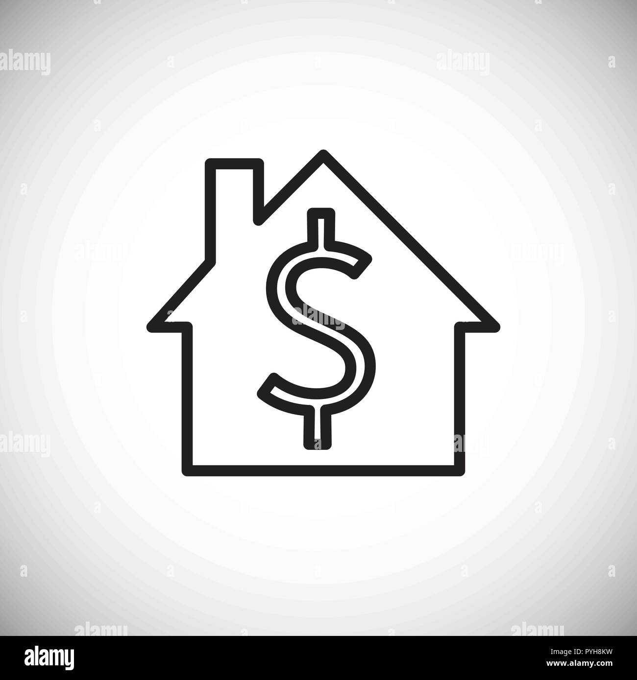 Dollar home storage thin line on white background Stock Vector
