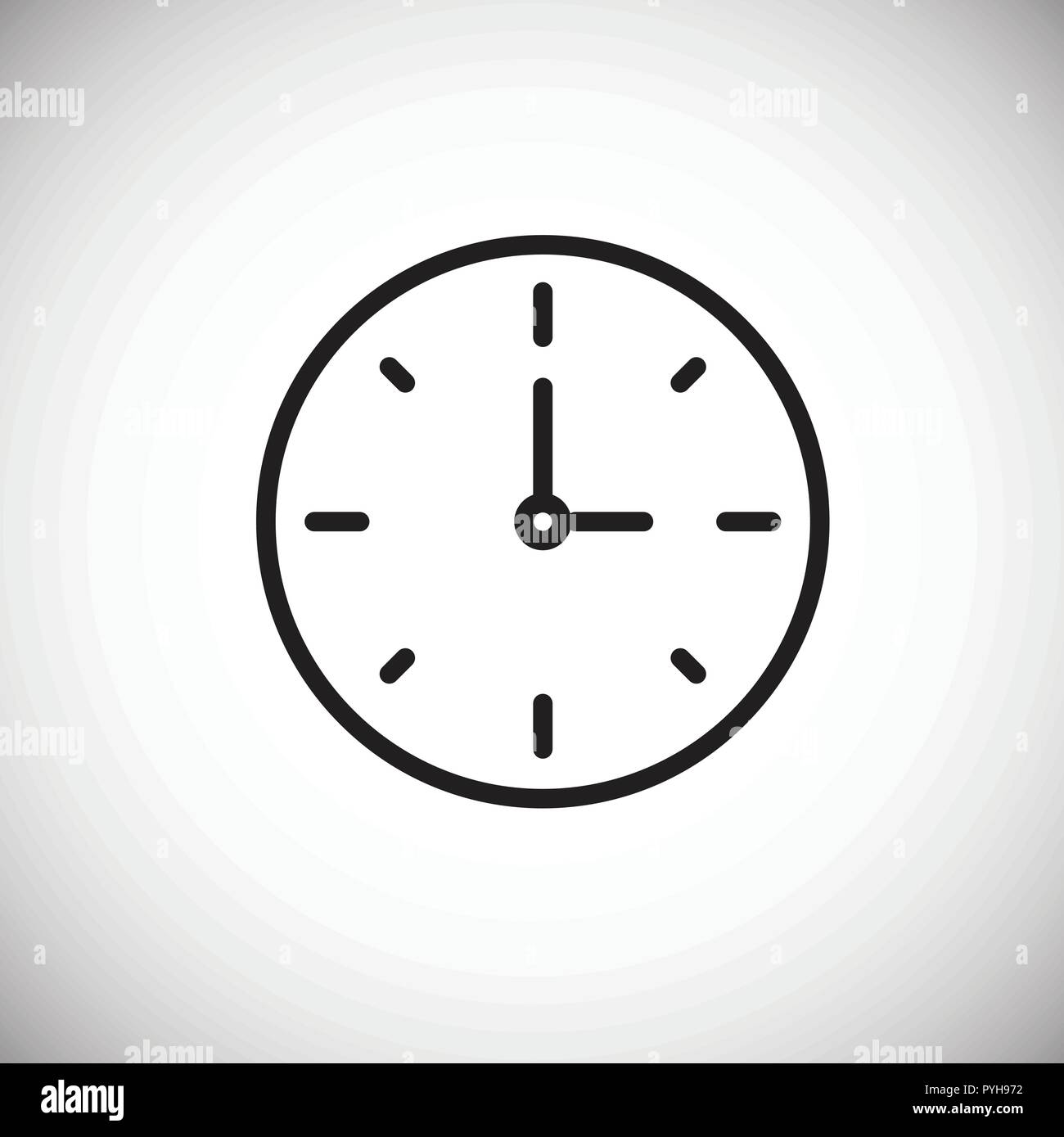 Clock time thin line on white background Stock Vector