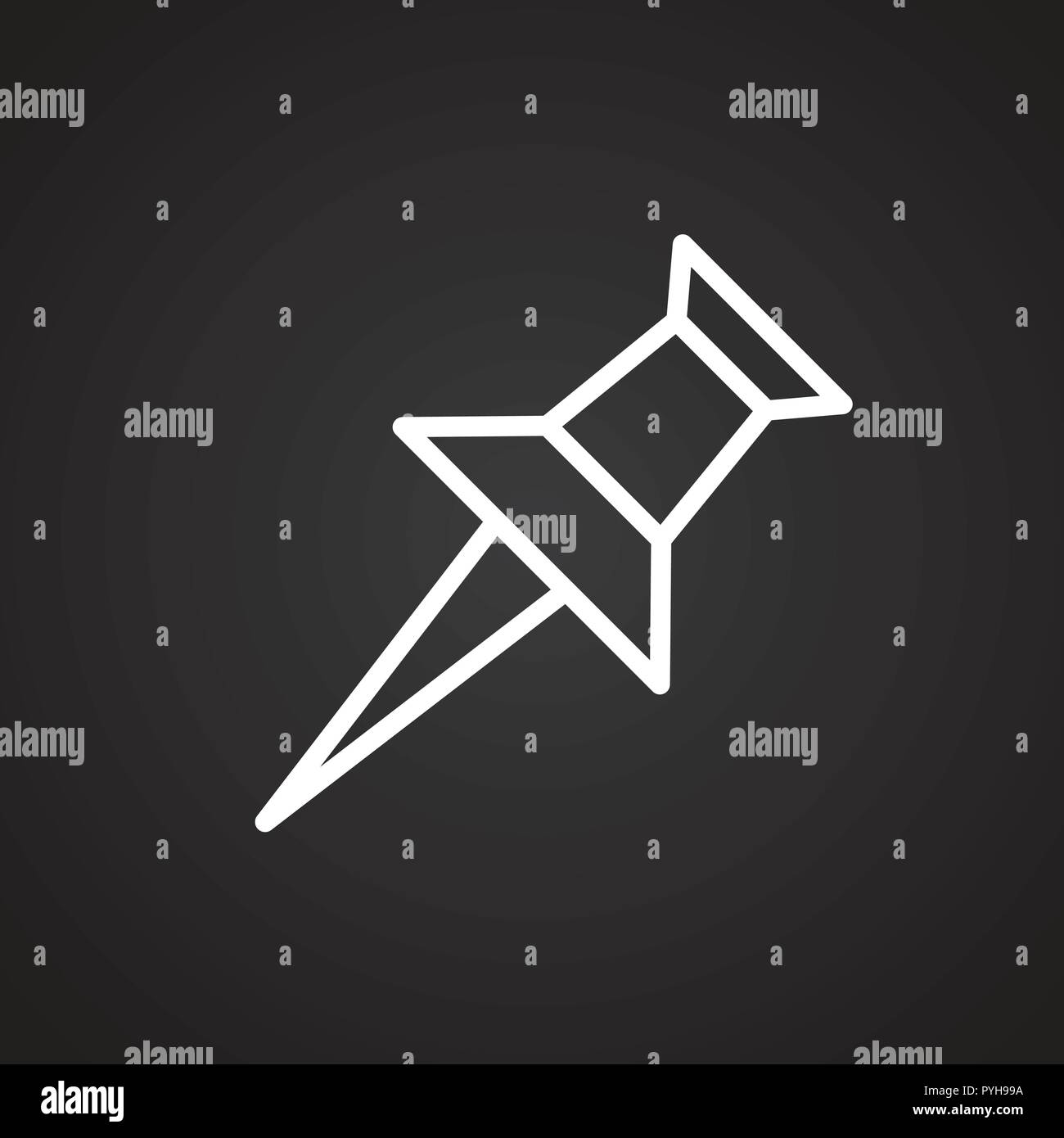 Pin thin line on black background Stock Vector Image & Art - Alamy