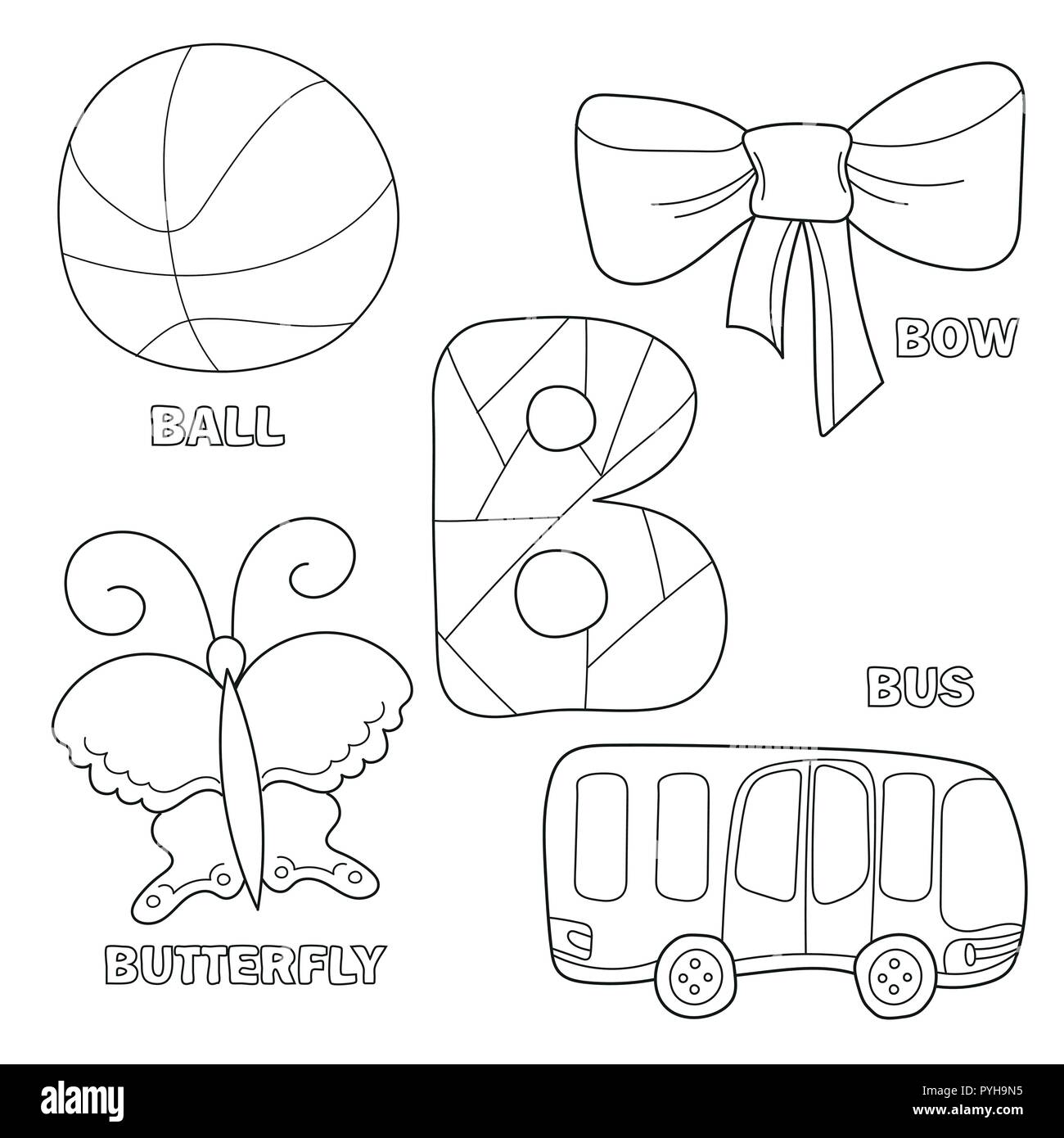 18 [pdf] LETTER B COLORING BOOK PAGES PRINTABLE and DOCX DOWNLOAD ZIP