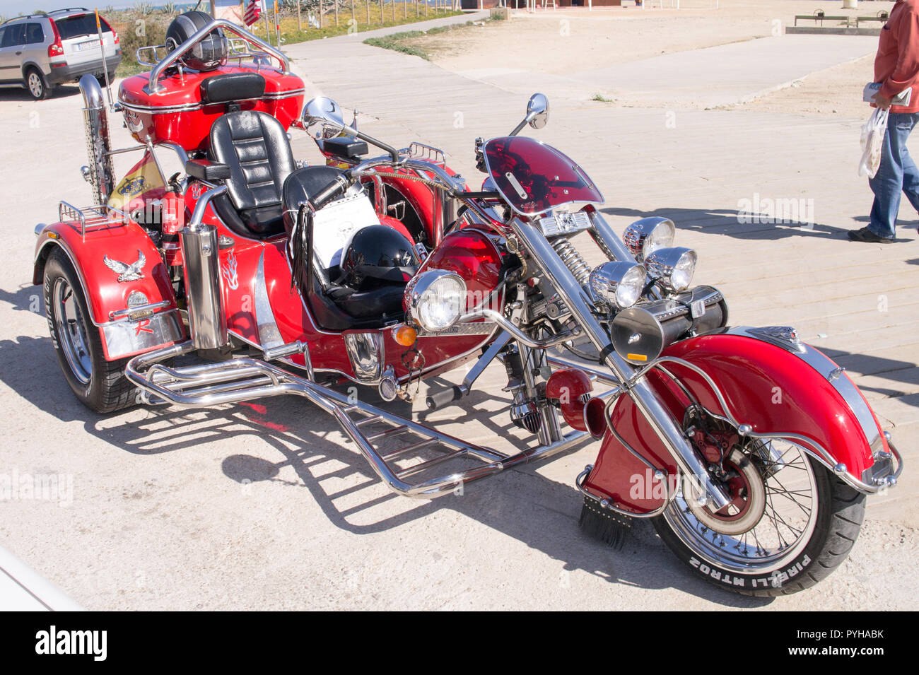 Custom red Trike Stock Photo