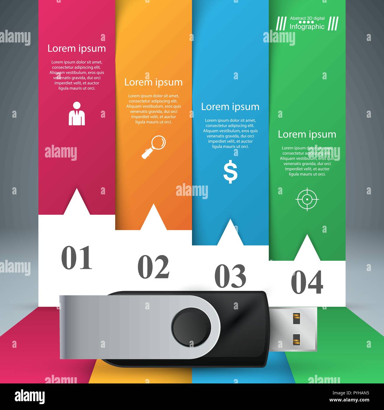 Usb icon. Foir items paper infographic Stock Vector Image & Art - Alamy
