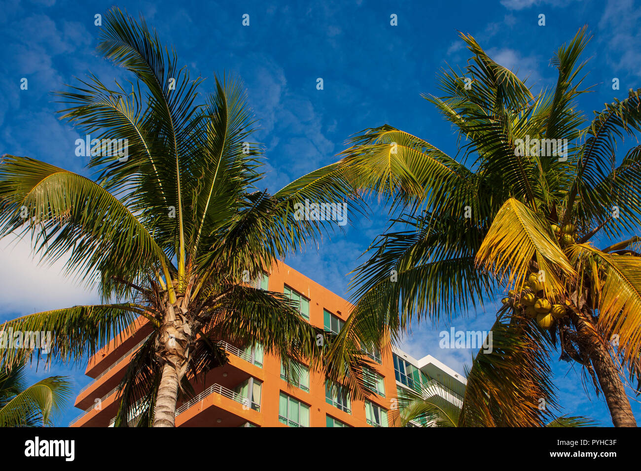 Art Deco style apartment building, Miami Beach, Florida, USA Stock ...