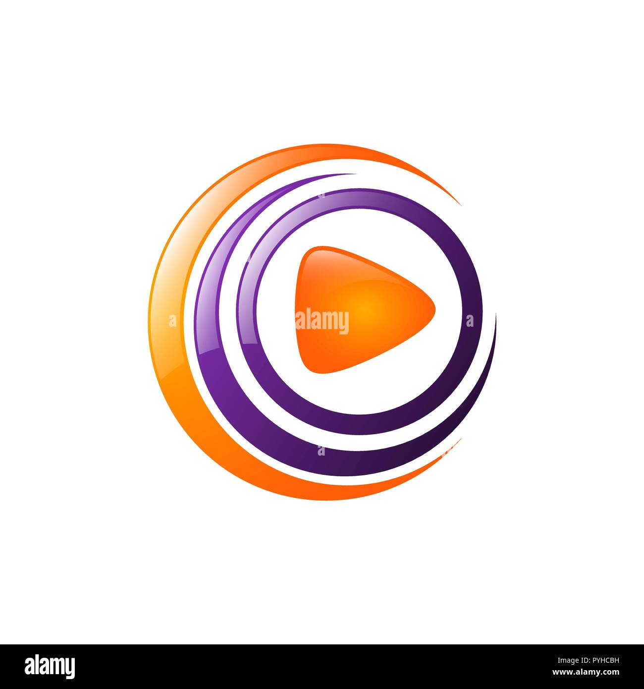 Multimedia logo design, Play logotype, Labyrinth logo Stock Vector