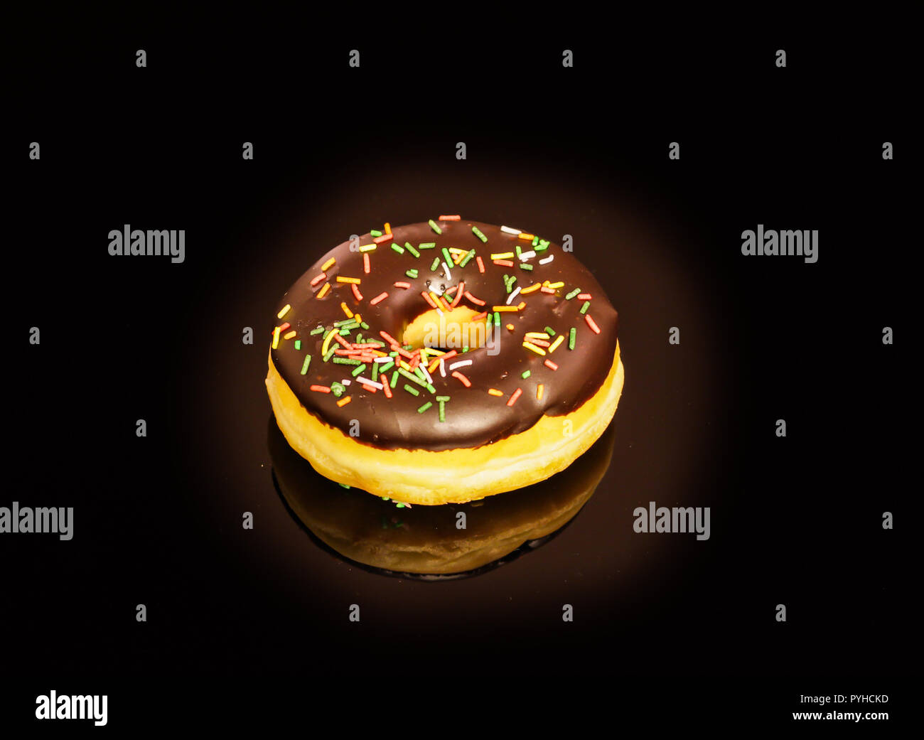 Tasty Chocolate Donut Stock Photo