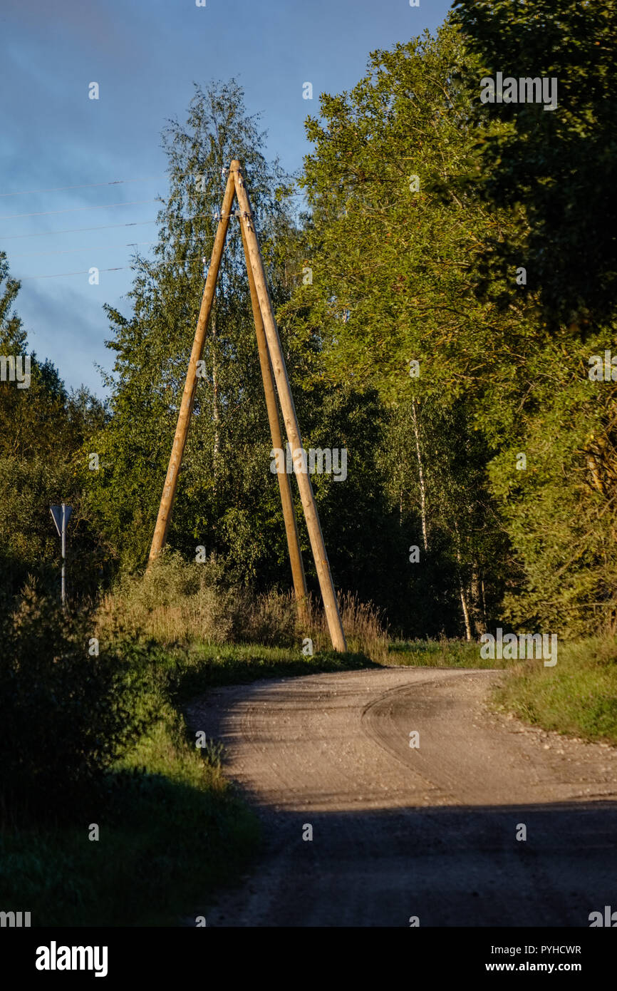 power line electricity poles in country with wires Stock Photo - Alamy