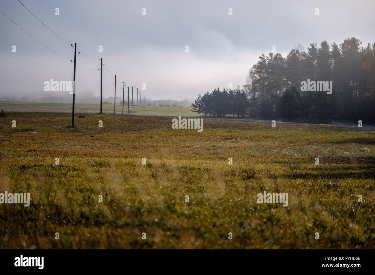 power line electricity poles in country with wires Stock Photo - Alamy