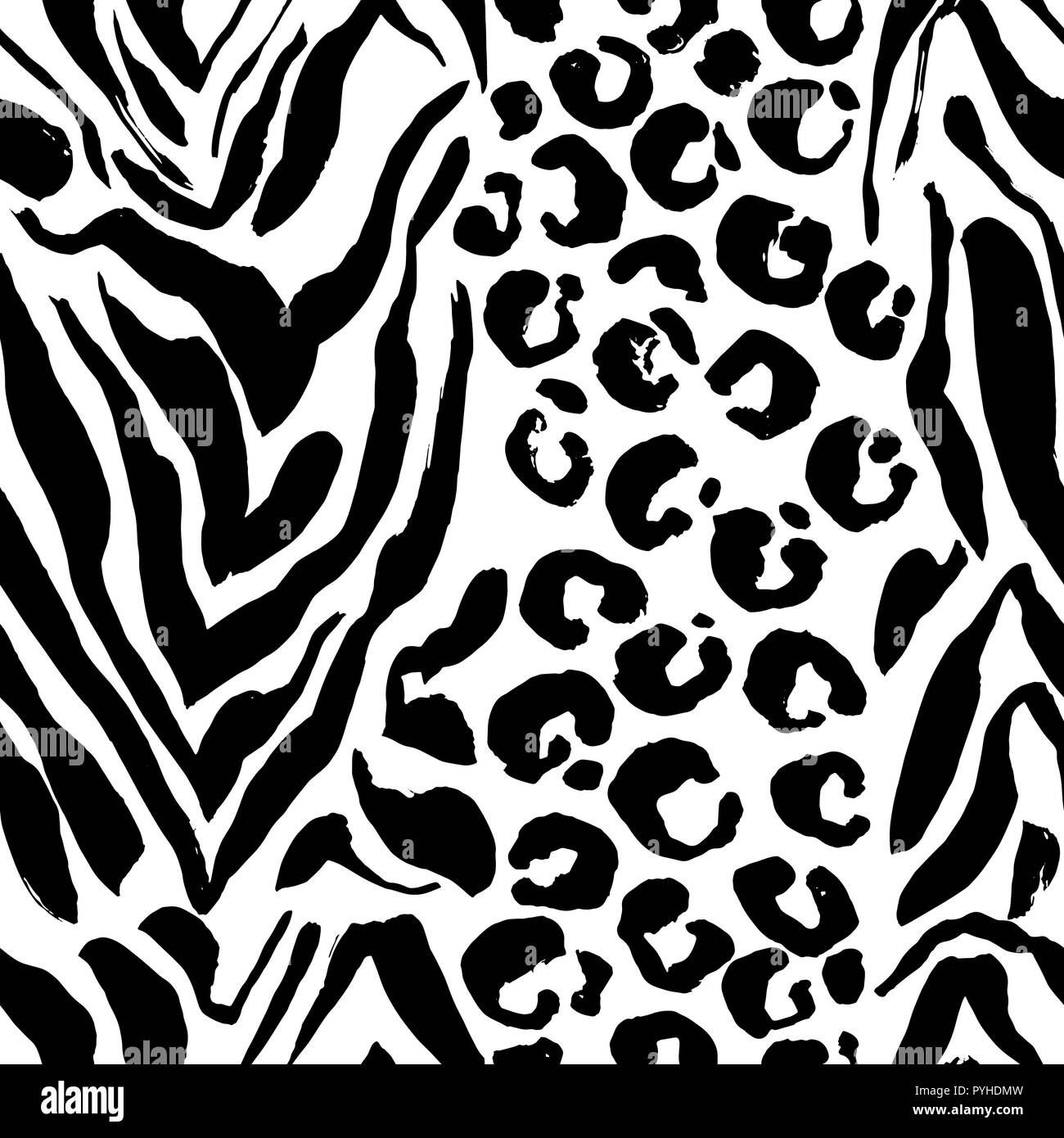 Seamless Vector Leopard Pattern Trendy Stylish Wild Leopard White