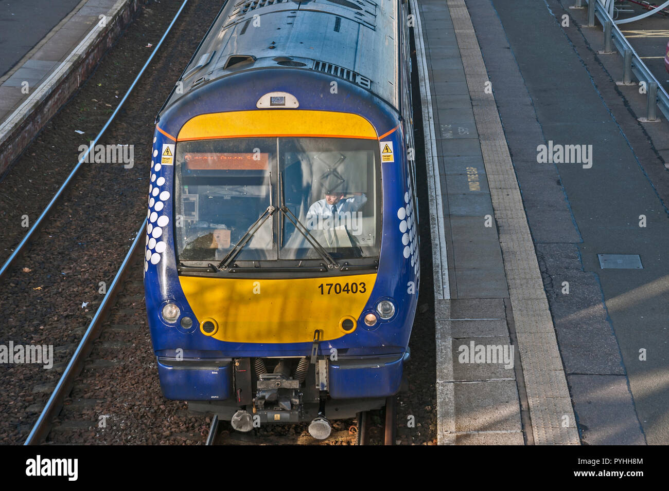 Train present in Montrose Station, Montrose, Angus, Scotland Stock
