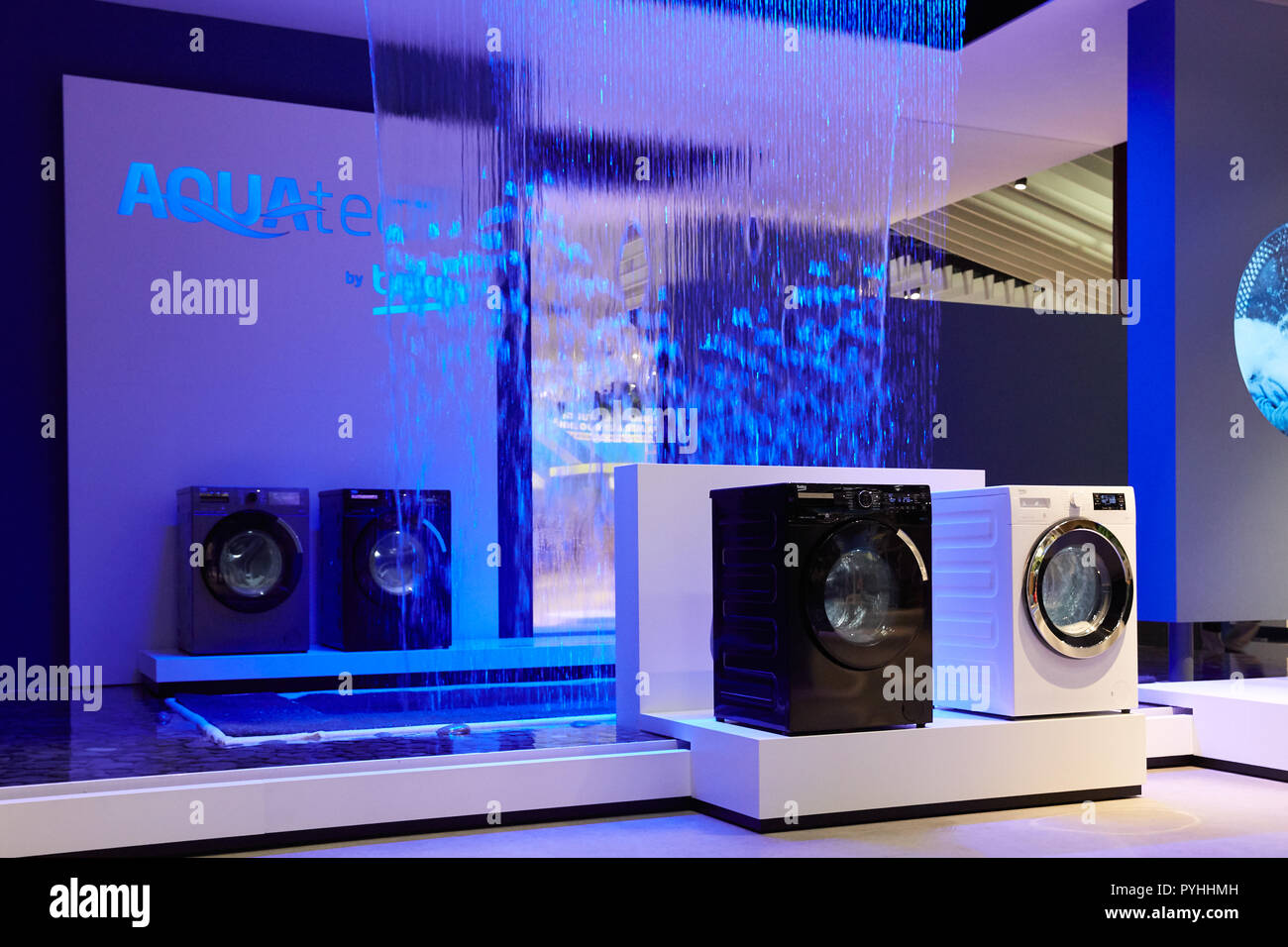 Berlin, Germany - BEKO booth at IFA 2018 with innovations of washing machines. Stock Photo