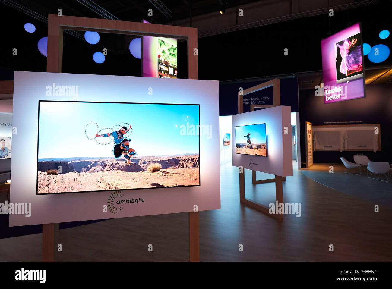 Berlin, Germany - At Philips' booth at IFA 2018, innovations in flat-panel  TVs will be presented Stock Photo - Alamy