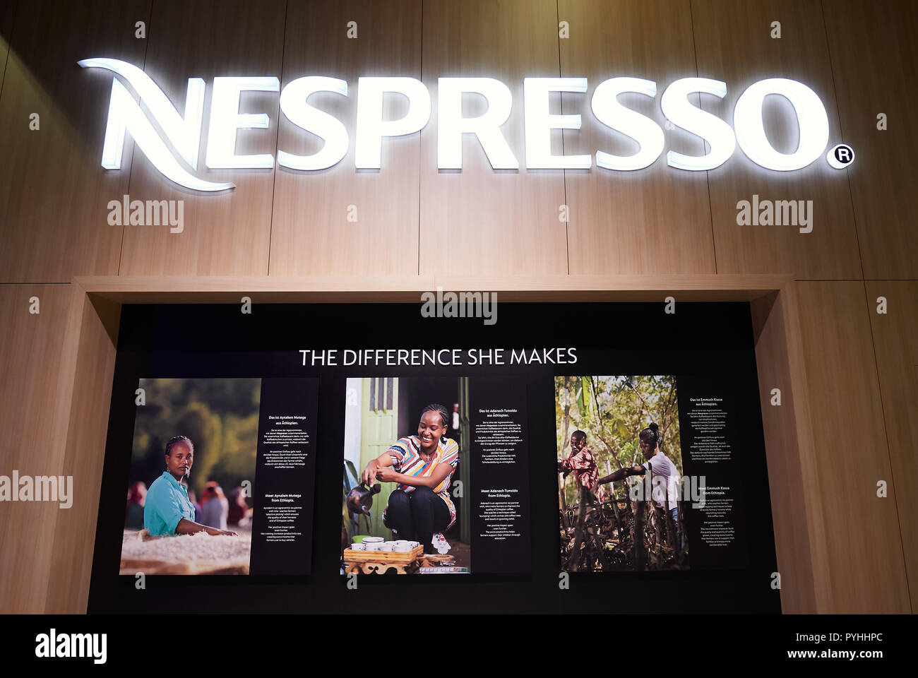 Berlin, Germany - NESPRESSO with its booth at IFA 2018. Stock Photo