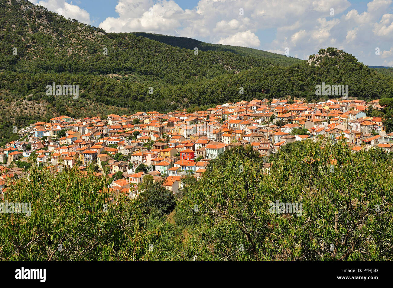 Greece, Lesbos mountain village Agiassos Stock Photo