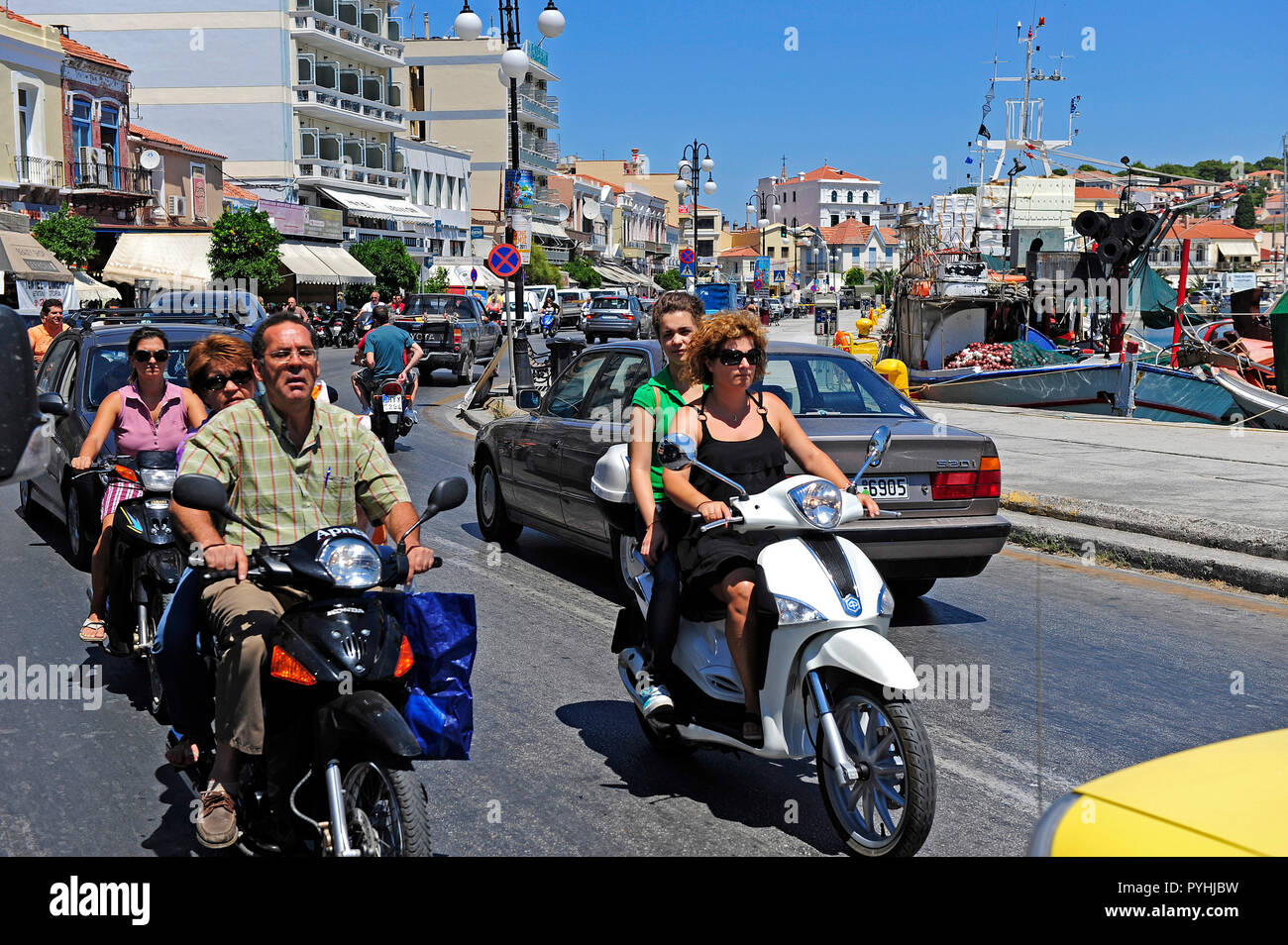 Greece, Lesbos Island Capital Mytilini Stock Photo