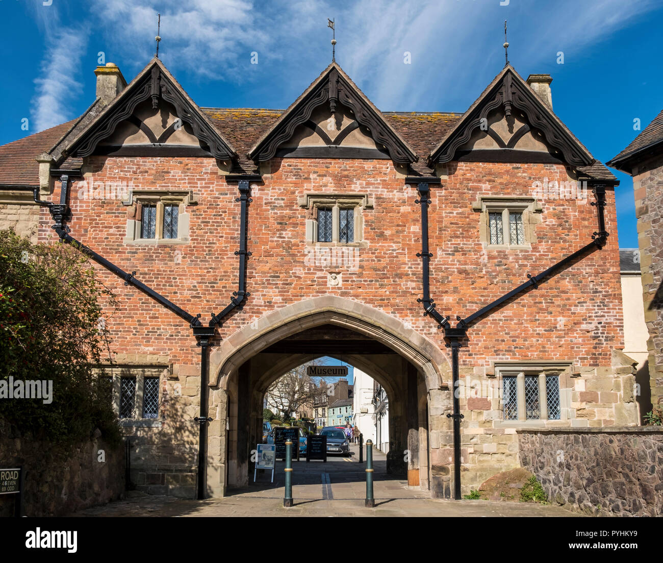 The Abbey Gateway now the Museum, Great Malvern, Worcestershire, England, Europe Stock Photo