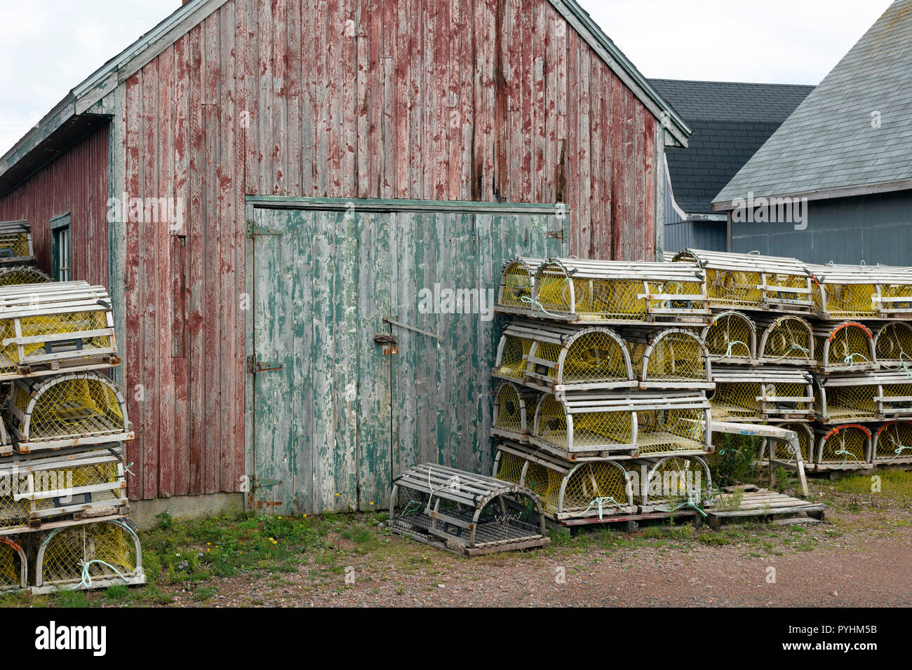 Lobster traps, Prince Edward Island, Canada, by James D. Coppinger/Dembinsky Photo Assoc Stock Photo