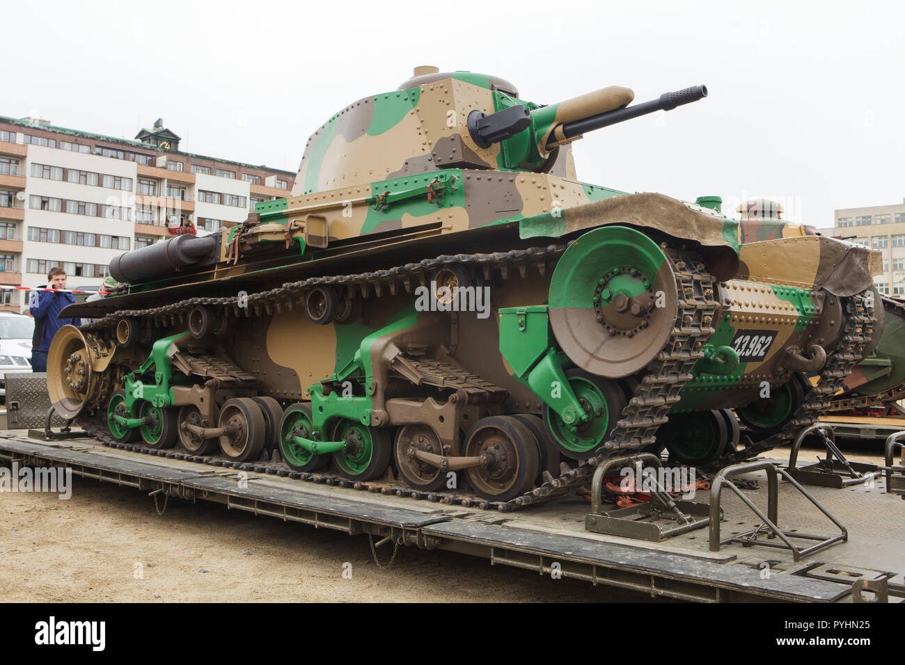 Czechoslovak light tank Škoda LT vz. 35 (1935) also known later as the Nazi German light tank Pz.Kpfw. 35(t) on display at the military equipment exhibition devoted to the centenary of Czechoslovakia on Letna Plateau in Prague, Czech Republic, on 27 October 2018. Stock Photo