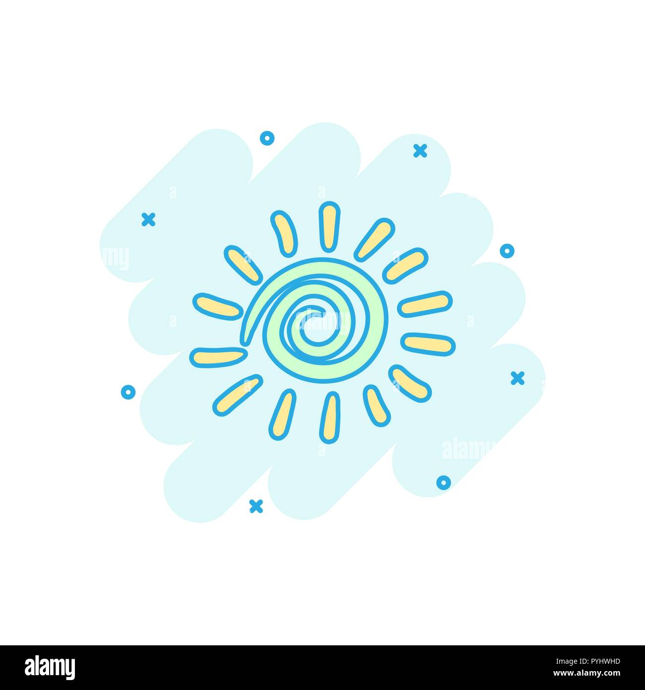 Vector cartoon hand drawn sun icon in comic style. Sun sketch doodle ...