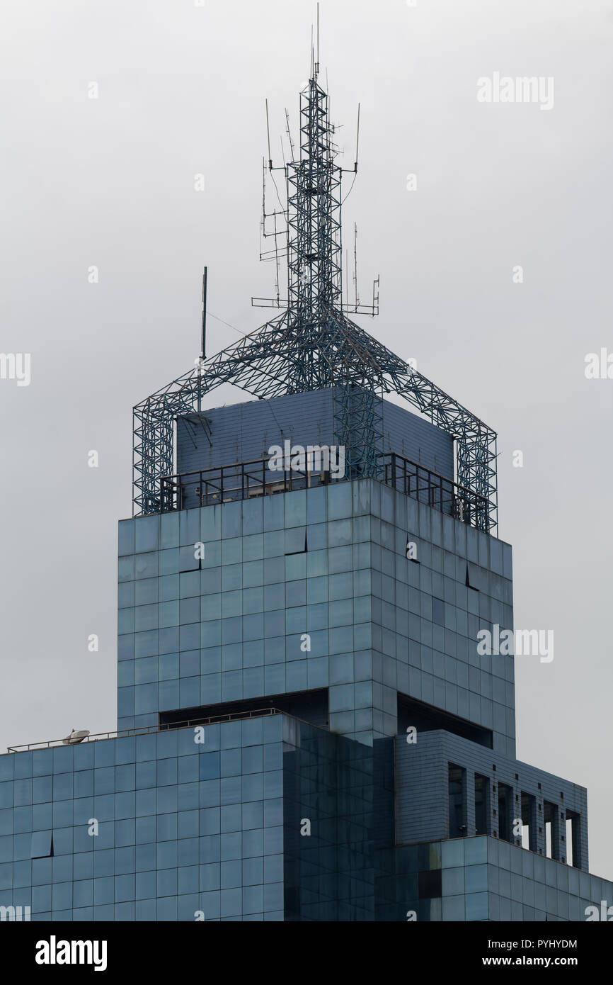 Office tower antennas Stock Photo Alamy