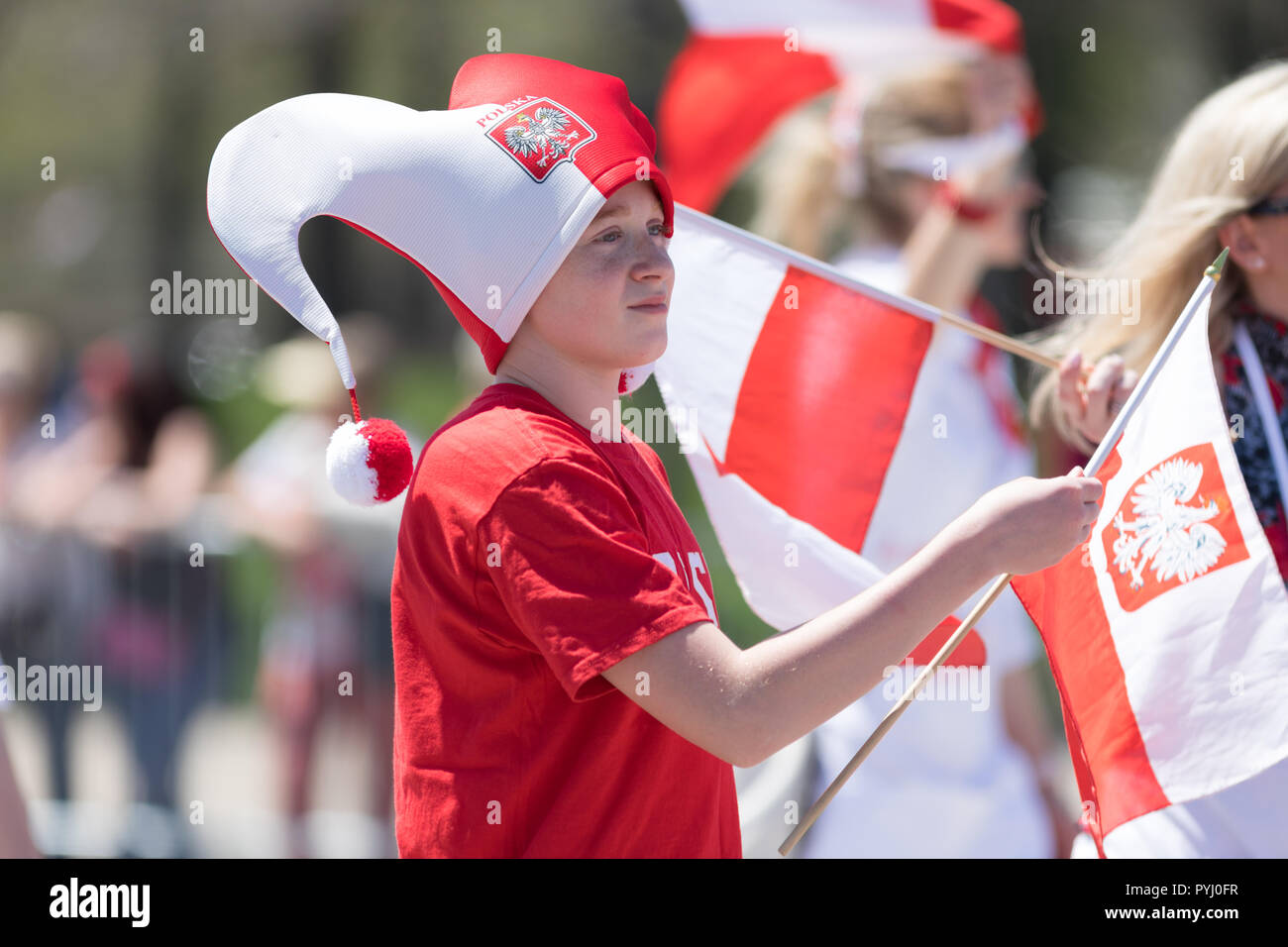 Chicago, Illinois, USA May 5, 2018 The Polish Constitution Day