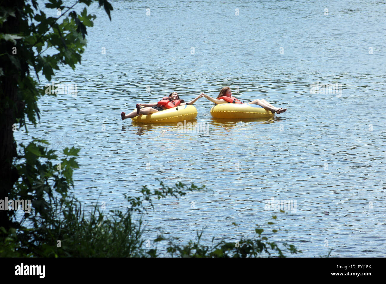 Tubing on James River in Virginia Stock Photo Alamy