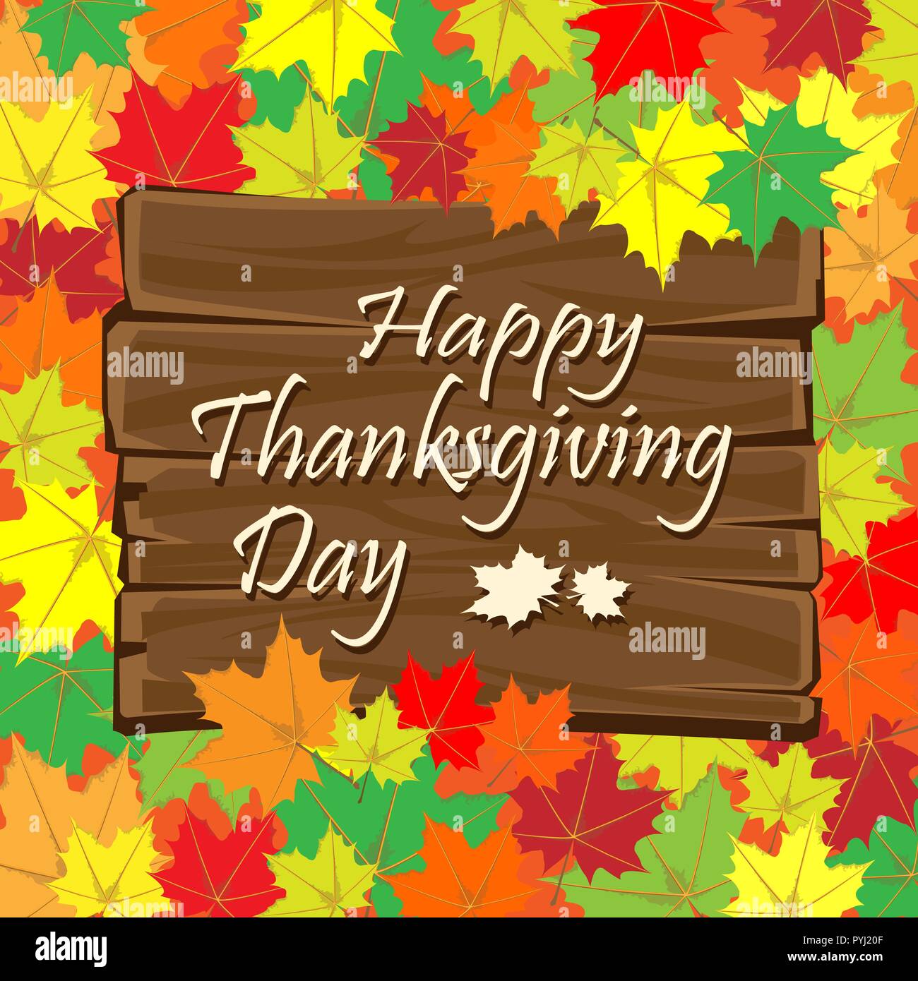 Happy Thanksgiving day colorful background. Vector illustration Stock Vector